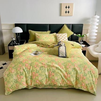 91家纺网 家纺一手货源 找家纺 （总）梵克保罗 2024春夏新品水洗棉麻双层纱四件套