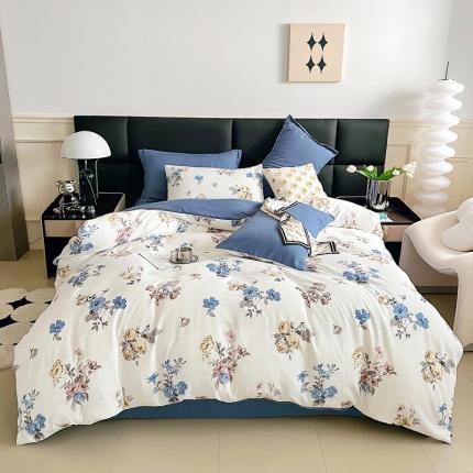 91家纺网 家纺一手货源 找家纺 （总）梵克保罗 2024春夏新品水洗棉麻双层纱四件套