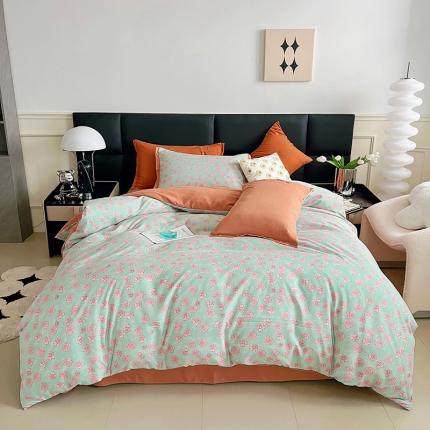 91家纺网 家纺一手货源 找家纺 （总）梵克保罗 2024春夏新品水洗棉麻双层纱四件套