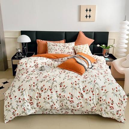 91家纺网 家纺一手货源 找家纺 （总）梵克保罗 2024春夏新品水洗棉麻双层纱四件套