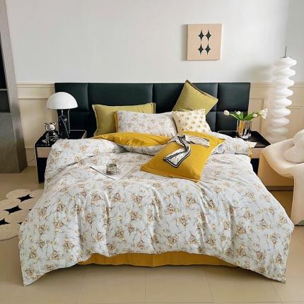 91家纺网 家纺一手货源 找家纺 （总）梵克保罗 2024春夏新品水洗棉麻双层纱四件套