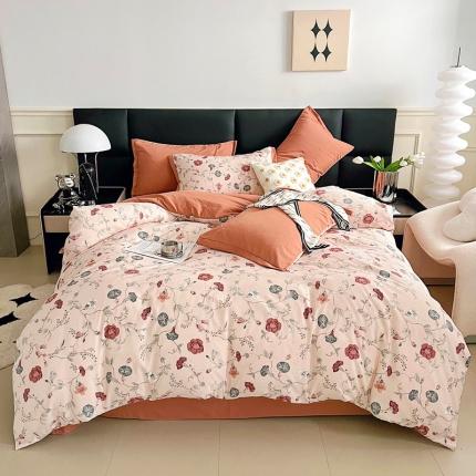 91家纺网 家纺一手货源 找家纺 （总）梵克保罗 2024春夏新品水洗棉麻双层纱四件套