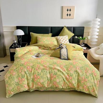 91家纺网 家纺一手货源 找家纺 （总）梵克保罗 2024春夏新品水洗棉麻双层纱四件套