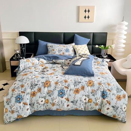 91家纺网 家纺一手货源 找家纺 （总）梵克保罗 2024春夏新品水洗棉麻双层纱四件套