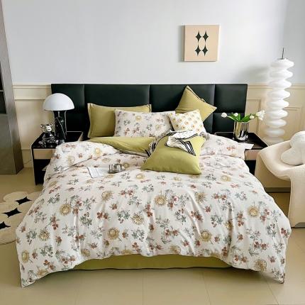 91家纺网 家纺一手货源 找家纺 （总）梵克保罗 2024春夏新品水洗棉麻双层纱四件套