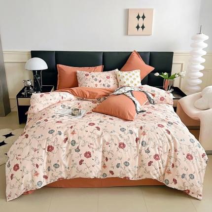 91家纺网 家纺一手货源 找家纺 （总）梵克保罗 2024春夏新品水洗棉麻双层纱四件套