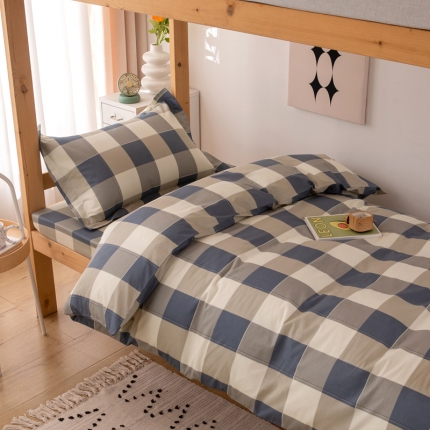 91家纺网 家纺一手货源 找家纺 （总）凌云 2025新款全棉学生宿舍三件套床单被套