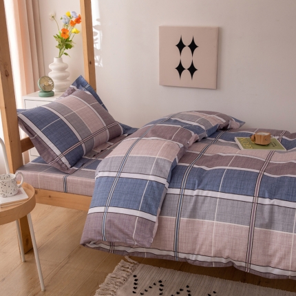 91家纺网 家纺一手货源 找家纺 （总）凌云 2025新款全棉学生宿舍三件套床单被套