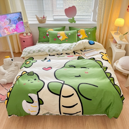 91家纺网 家纺一手货源 找家纺 （总）可恩欣 2025全棉13372大版四件套纯棉卡通活性印花四件套