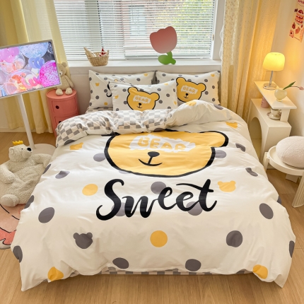 91家纺网 家纺一手货源 找家纺 （总）可恩欣 2025全棉13372大版四件套纯棉卡通活性印花四件套