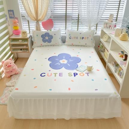 91家纺网 家纺一手货源 找家纺 （总）川悦生活 2023新款 碳光牛奶丝凉席床裙