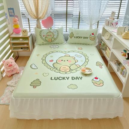 91家纺网 家纺一手货源 找家纺 （总）川悦生活 2023新款 碳光牛奶丝凉席床裙