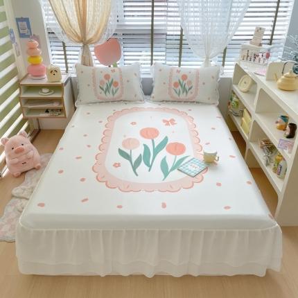 91家纺网 家纺一手货源 找家纺 （总）川悦生活 2023新款 碳光牛奶丝凉席床裙