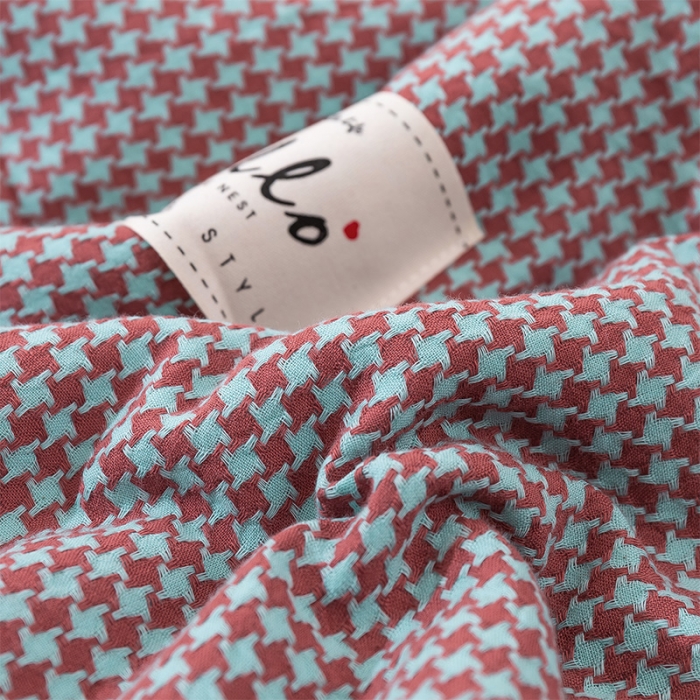 91家纺网 家纺一手货源 找家纺 简色坊 2023新款全棉色织小提花夏凉被小提花- 青柚-栗子棕