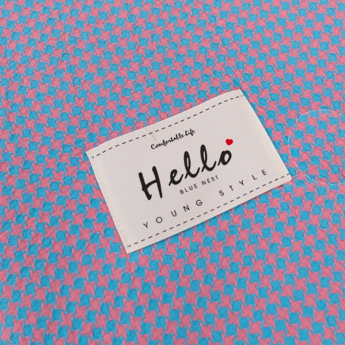 91家纺网 家纺一手货源 找家纺 简色坊 2023新款全棉色织小提花夏凉被小提花-青柚-信号蓝