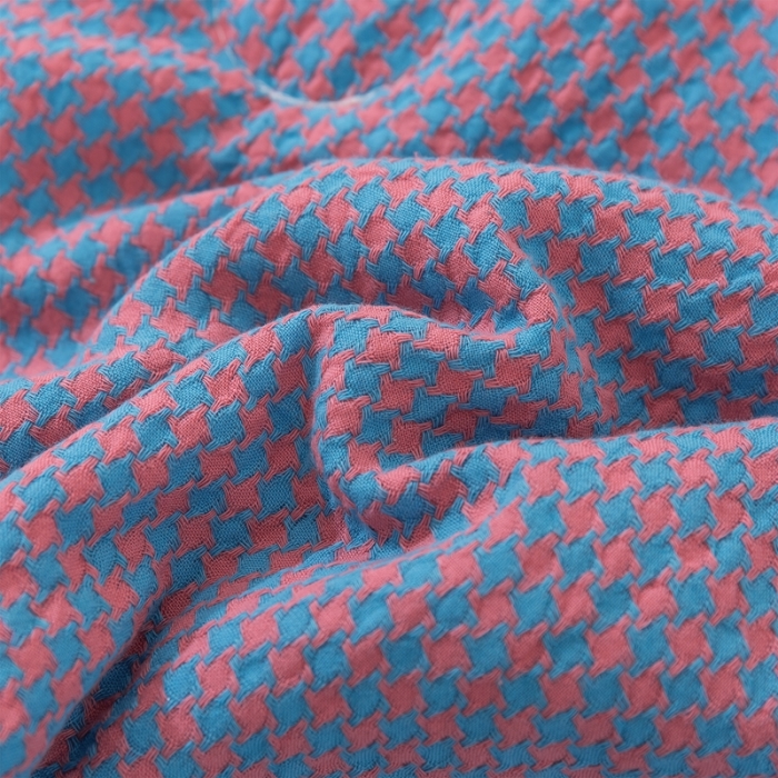 91家纺网 家纺一手货源 找家纺 简色坊 2023新款全棉色织小提花夏凉被小提花-青柚-信号蓝