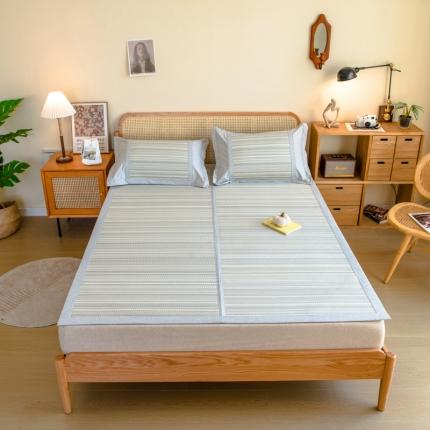 91家纺网 家纺一手货源 找家纺 印季 2023新款 加密加厚可折叠汉草席 草席-灰色