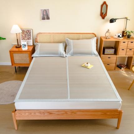 91家纺网 家纺一手货源 找家纺 印季 2023新款 加密加厚可折叠汉草席 草席-米黄