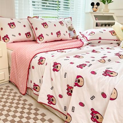 91家纺网 家纺一手货源 找家纺 （总）花漾 2024新款A类针织棉凉感丝夏被凉席四件套自然光