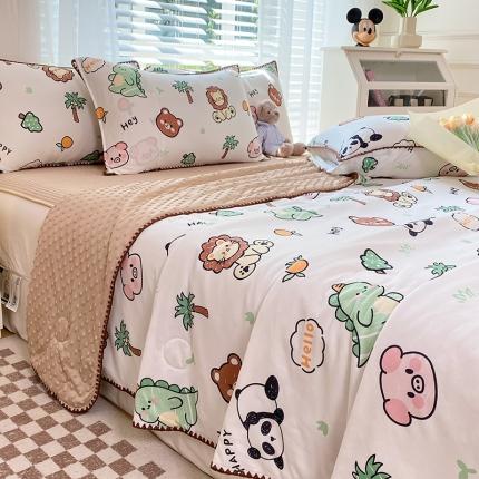 91家纺网 家纺一手货源 找家纺 （总）花漾 2024新款A类针织棉凉感丝夏被凉席四件套自然光