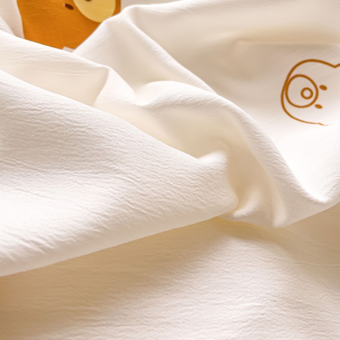 91家纺网 家纺一手货源 找家纺 米瑞娜 2024新款春夏105克双层纱水洗棉麻印花四件套  巧克栗