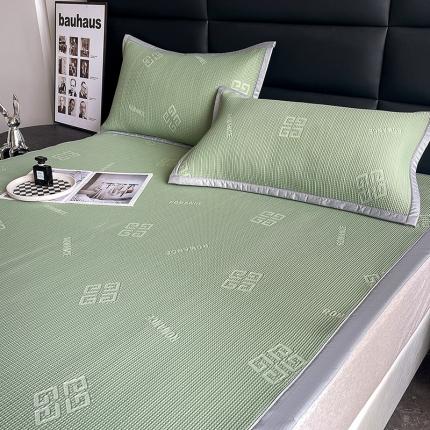 91家纺网 家纺一手货源 找家纺 （总）花漾家居 2023新款A类轻奢宽边海洋丝凉感丝针织凉席三件套