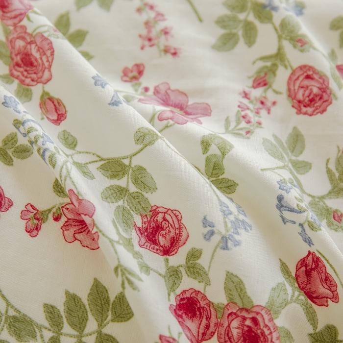 91家纺网 家纺一手货源 找家纺 苏东来2023全棉母婴双层纱印花四件套长绒纯棉麻色织提花磨毛夏被四件套 蔷薇花