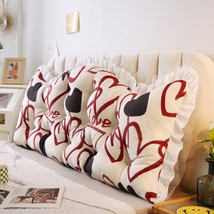 91家纺网 家纺一手货源 找家纺 （总）永光家居 2023新款磨毛简欧床头靠垫 公主大靠背床上软包有绑带