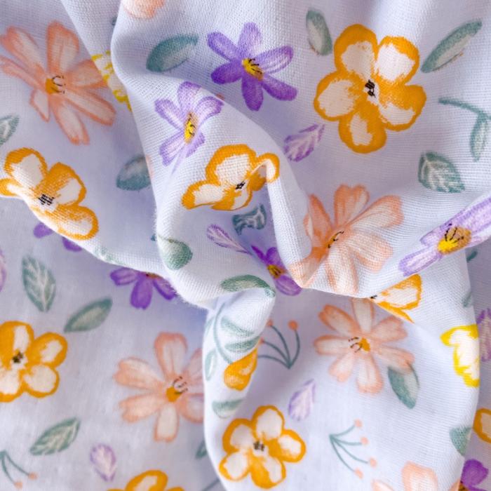 91家纺网 家纺一手货源 找家纺 苏东来2023全棉母婴双层纱印花四件套长绒纯棉麻色织提花磨毛夏被四件套 万紫千红