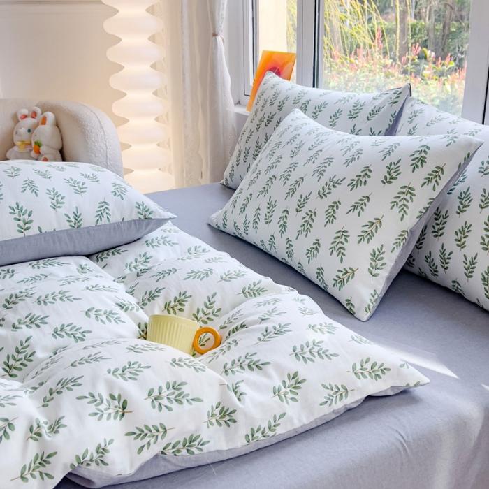 91家纺网 家纺一手货源 找家纺 苏东来2023全棉母婴双层纱印花四件套长绒纯棉麻色织提花磨毛夏被四件套 金枝玉叶