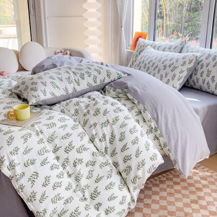 91家纺网 家纺一手货源 找家纺 苏东来2023全棉母婴双层纱印花四件套长绒纯棉麻色织提花磨毛夏被四件套 金枝玉叶