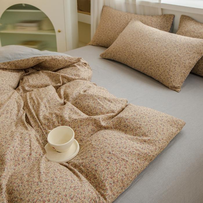 91家纺网 家纺一手货源 找家纺 苏东来2023全棉母婴双层纱印花四件套长绒纯棉麻色织提花磨毛夏被四件套 春华秋实