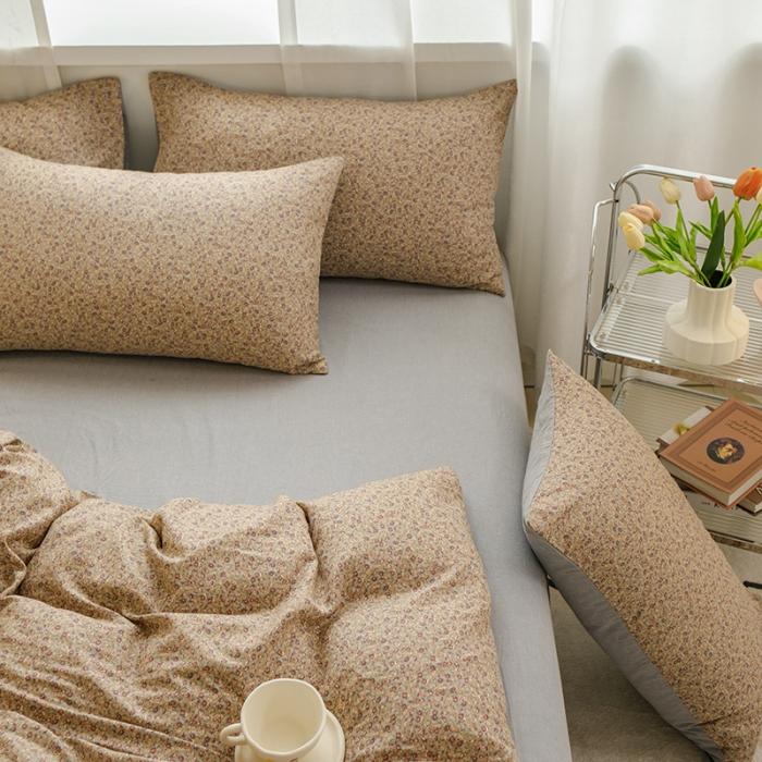 91家纺网 家纺一手货源 找家纺 苏东来2023全棉母婴双层纱印花四件套长绒纯棉麻色织提花磨毛夏被四件套 春华秋实