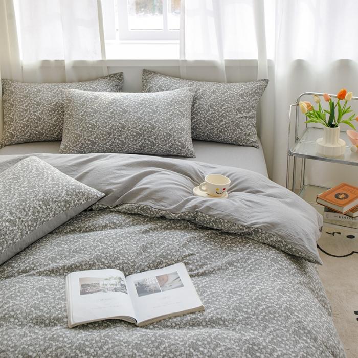 91家纺网 家纺一手货源 找家纺 苏东来2023全棉母婴双层纱印花四件套长绒纯棉麻色织提花磨毛夏被四件套 五谷丰登