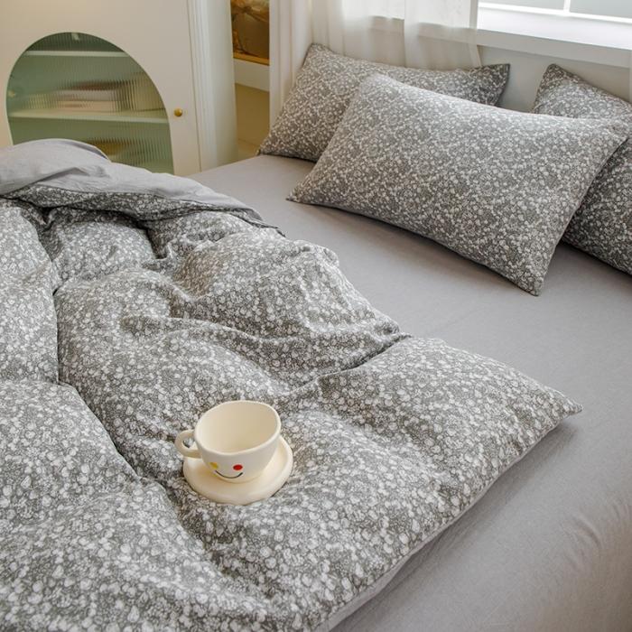 91家纺网 家纺一手货源 找家纺 苏东来2023全棉母婴双层纱印花四件套长绒纯棉麻色织提花磨毛夏被四件套 五谷丰登