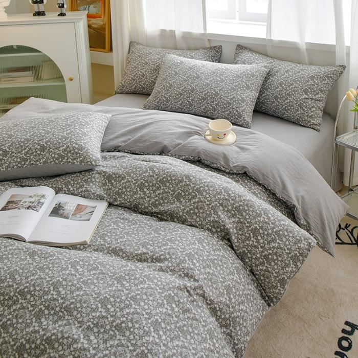 91家纺网 家纺一手货源 找家纺 苏东来2023全棉母婴双层纱印花四件套长绒纯棉麻色织提花磨毛夏被四件套 五谷丰登