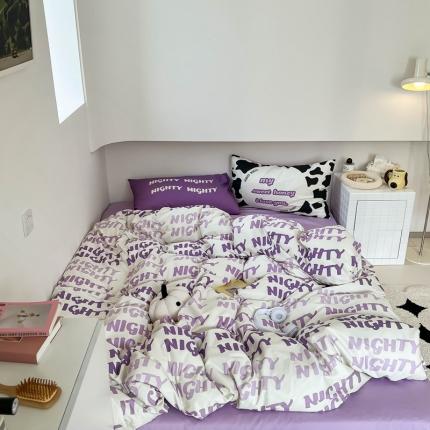 91家纺网 家纺一手货源 找家纺 桃喜 2024新款甜辣潮酷数码印花全棉四件套 安妮的日记