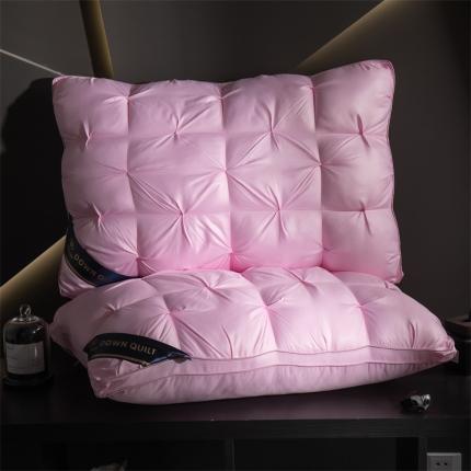 91家纺网 家纺一手货源 找家纺 (总)  皇冠之家 2024新款仿真丝扭花款枕头枕芯