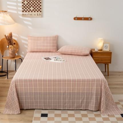 91家纺网 家纺一手货源 找家纺 九沐良品 新款A类色织水洗棉床单 柏拉图兰