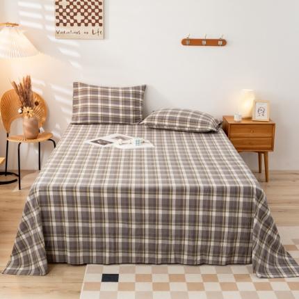 91家纺网 家纺一手货源 找家纺 九沐良品 新款A类色织水洗棉床单 柏拉图兰