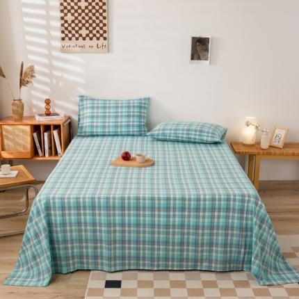 91家纺网 家纺一手货源 找家纺 九沐良品 新款A类色织水洗棉床单 柏拉图兰