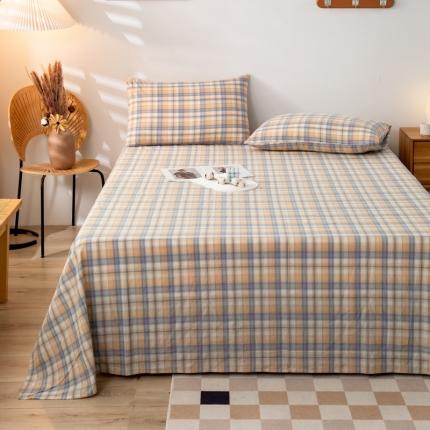 91家纺网 家纺一手货源 找家纺 (总)九沐良品 新款A类色织水洗棉床单