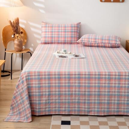 91家纺网 家纺一手货源 找家纺 (总)九沐良品 新款A类色织水洗棉床单