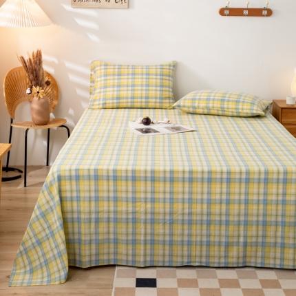 91家纺网 家纺一手货源 找家纺 (总)九沐良品 新款A类色织水洗棉床单