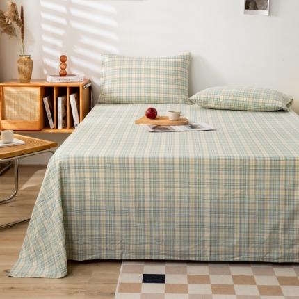 91家纺网 家纺一手货源 找家纺 (总)九沐良品 新款A类色织水洗棉床单