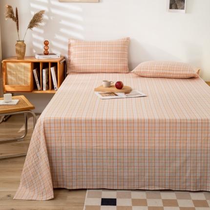 91家纺网 家纺一手货源 找家纺 (总)九沐良品 新款A类色织水洗棉床单