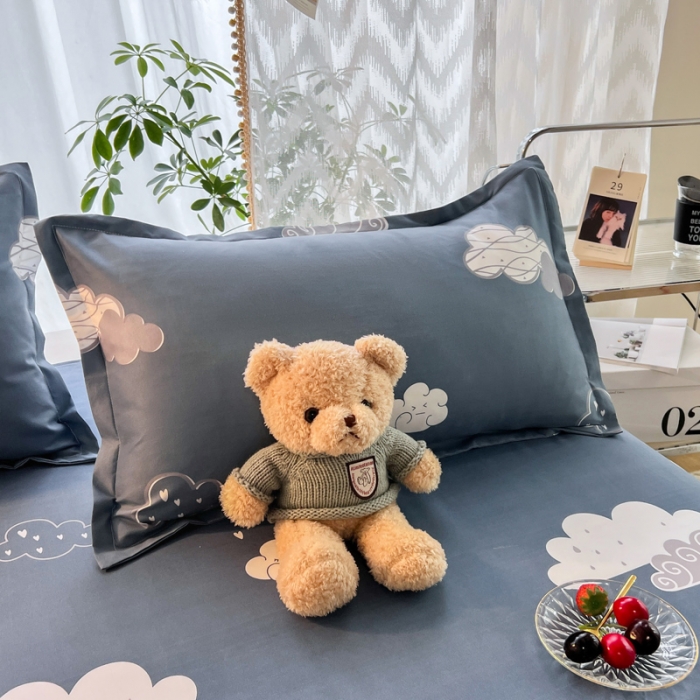 91家纺网 家纺一手货源 找家纺 维娜斯 2023新款芦荟棉单床单 可爱云朵