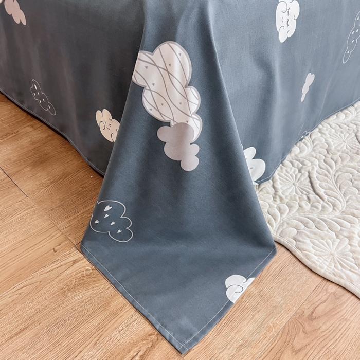 91家纺网 家纺一手货源 找家纺 维娜斯 2023新款芦荟棉单床单 可爱云朵