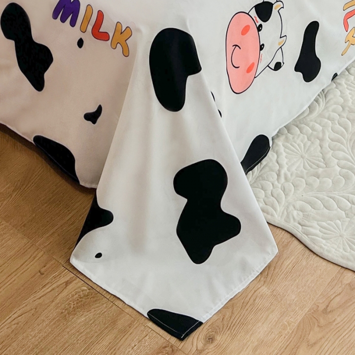 91家纺网 家纺一手货源 找家纺 维娜斯 2023新款芦荟棉单床单 开心奶牛