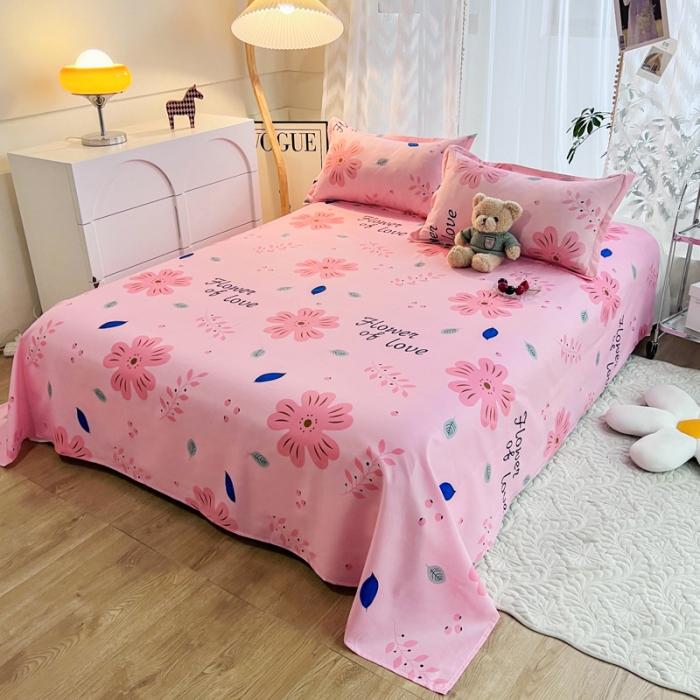 91家纺网 家纺一手货源 找家纺 维娜斯 2023新款芦荟棉单床单 花漾